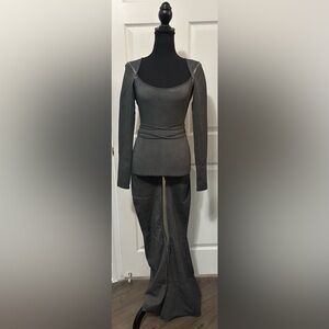 NWT Dolls Kill / Darker Wavs Grey Pitch Open Back Jumpsuit